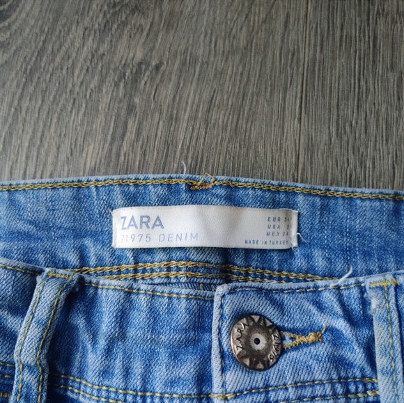 Zara Z1976 Trafaluc Denim TRF Women's Mid-rise Red Side Stripe Skinny Jeans Sz 2 - Picture 4 of 10